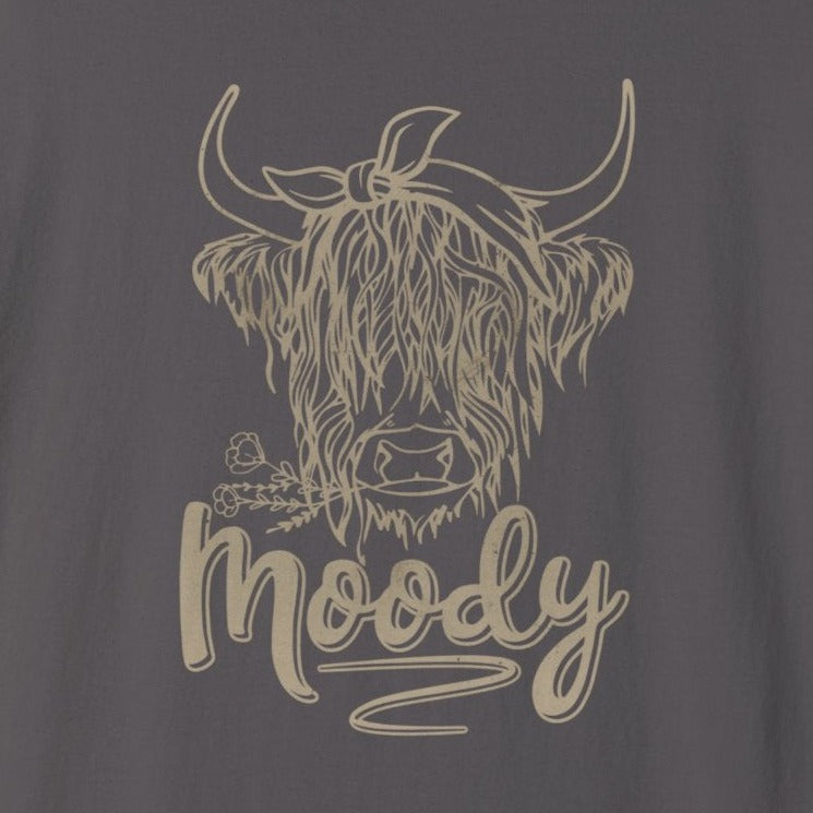 Moody Highland Cow Funny Vintage Style Tee