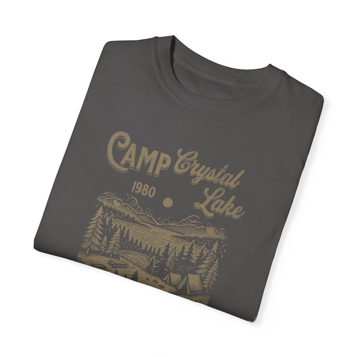 Camp Crystal Lake Jason Vorhees Funny Halloween Retro T-Shirt Distressed Style Dark T-Shirt Distressed Style Look Tee