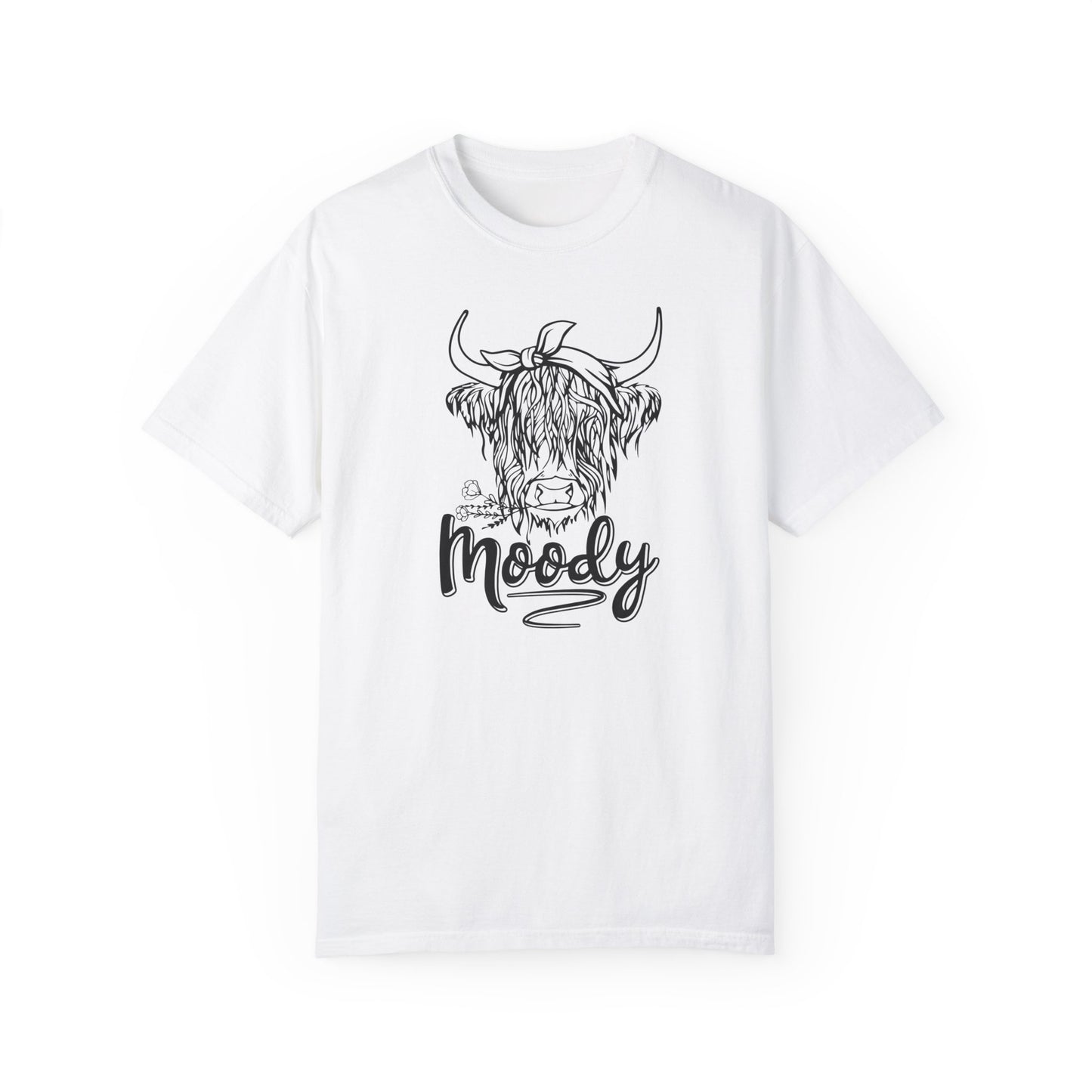 Moody Highland Cow Funny Unisex Short Sleeve Tee