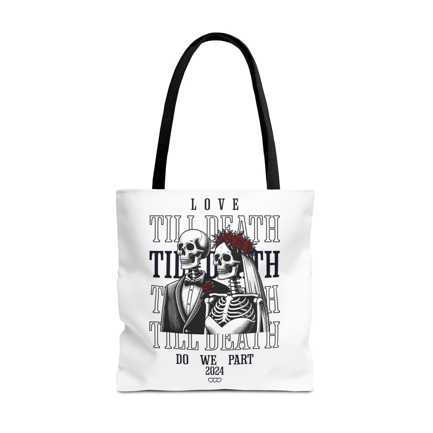 Till Death Do We Part Skeleton Bride and Groom Wedding Tote Bag