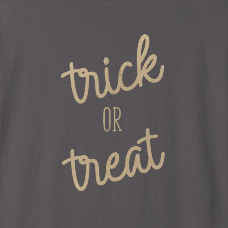 Trick Or Treat Halloween Shirt Distressed Vintage Style Tee Unisex Garment-Dyed T-shirt