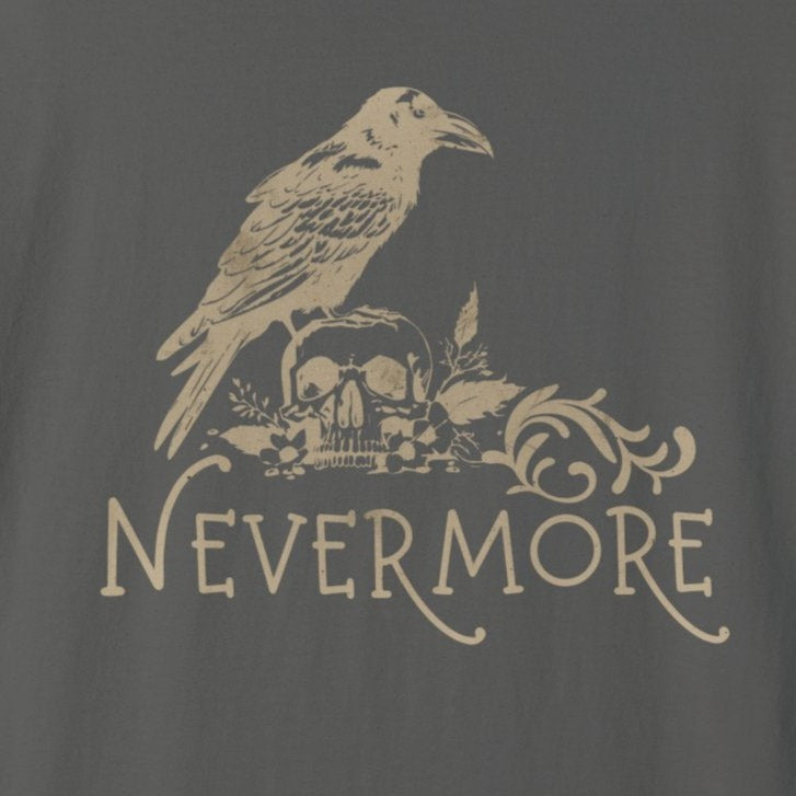 Nevermore Edgar Allan Poe The Raven Vintage Style T-shirt