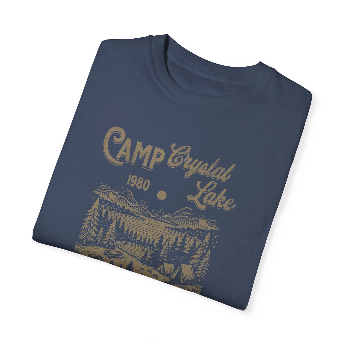 Camp Crystal Lake Jason Vorhees Funny Halloween Retro T-Shirt Distressed Style Dark T-Shirt Distressed Style Look Tee