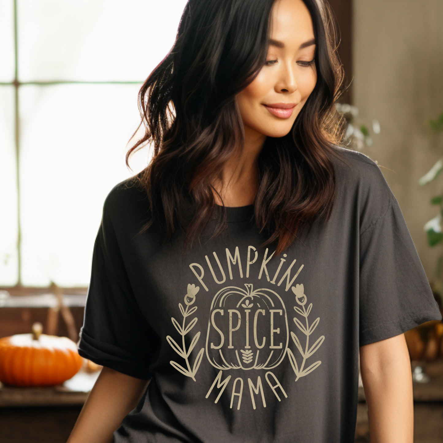 Pumpkin Spice Mama Fall Vintage Style Tee Unisex Garment-Dyed T-shirt